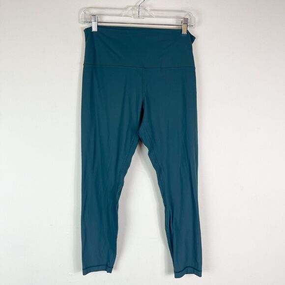 Lululemon Women's Green Align Ribbed High-Rise Crop Legging Size 12 - Picture 5 of 9